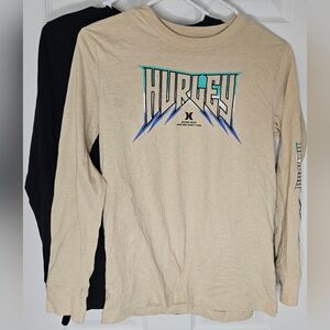 Hurley Boys Long Sleeve Shirts.  Lot Of Two.  Size Large (12-13 Years)